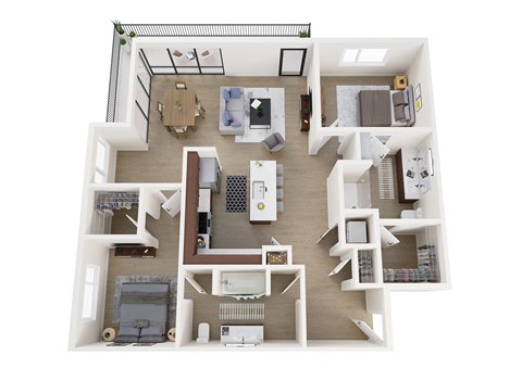 a floor plan of a two bedroom apartment